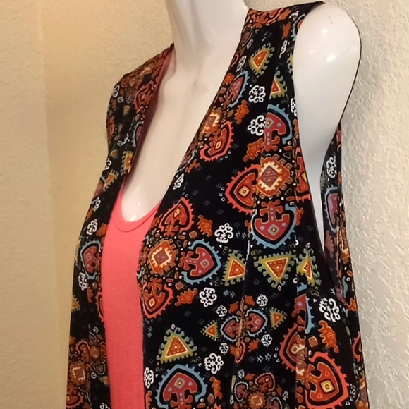 LulaRoe Joy Abstract Print  Duster Vest - Picture 3 of 12